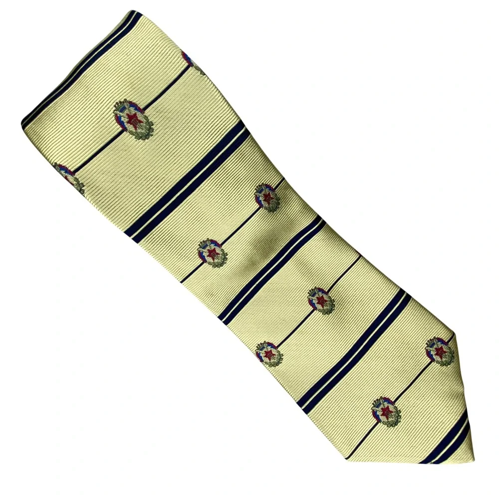 VTG‎ Tommy Hilfiger Silk Tie Mens Crest Striped Preppy Old Money Aesthetic 58x4